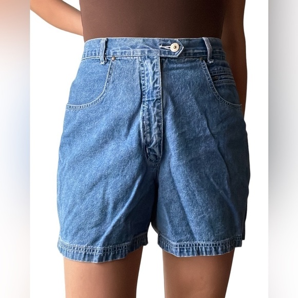 🥒 y2k Xhilaration Denim High Rise Blue Jean Mom Shorts Women’s Size 34, 12/14 - Picture 12 of 12
